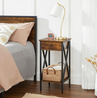 Baroni Home Nachtkastje, woonkamerkast, slaapkamer, badkamer,  multifunctionele kast, kleur wit, 2 laden, 1 plank, afmetingen 30 x 30 x 61  cm kast kopen?